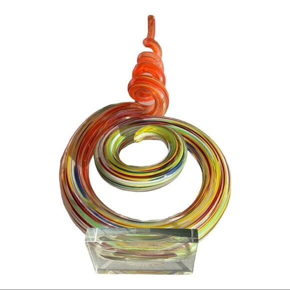 Italian Spiral Art Glass Abstract Sculpture - Picture 7 of 12